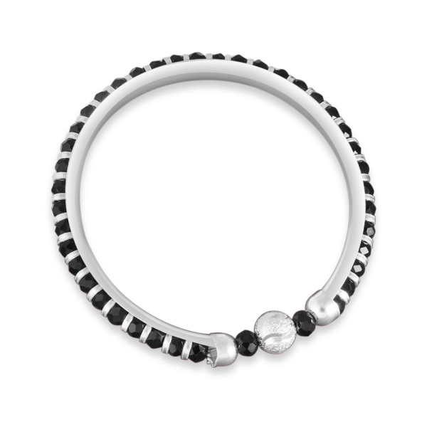 Chevron Beads Silver Bangles